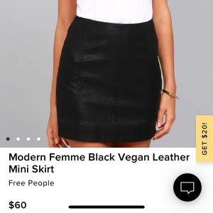 Modern Femme Black Vegan Leather Mini Skirt